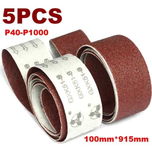 5Pcs 915*100mm Sanding Belts P40 - P1000 Abrasive Sanding Screen Band 4" * 36 " for Wood Soft Metal Grinding Polishing