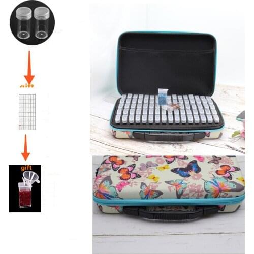 80boxs diamond painting drill box Butterfly Diamond Embroidery Accessories diamond mosaic Carry Case Storage Box Hand Bag Tools