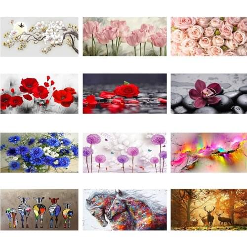 5D Diy Diamond Painting Bright Flowers,animal Full Round Drill Diamond Embroidery Mosaic Cross Stitch Home Decoration gift