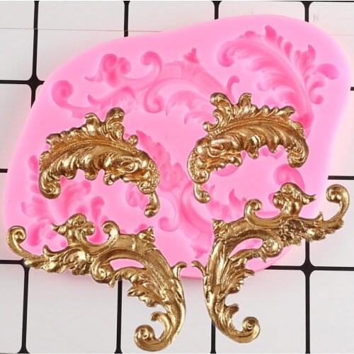 Baroque Scroll Relief Cake Border Silicone Molds Fondant Cake Decorating Tools Cupcake Chocolate Gumpaste Candy Clay Mould