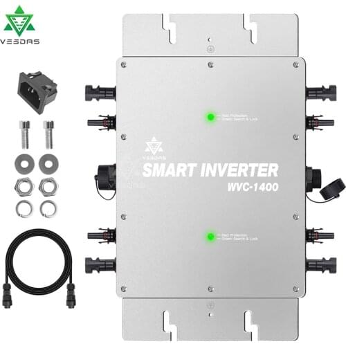 1400W Micro inverter Waterproof Solar Grid Tie Inverter Micro Convertor MPPT Solar Pure Sine Wave Inverter 80-260VAC Auto Match