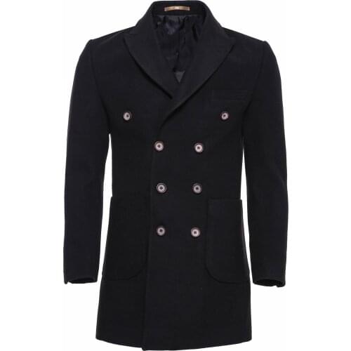 Double-Breasted Black Coat