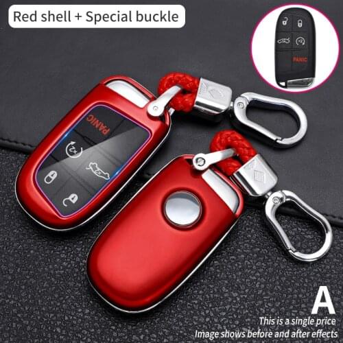 Carbon Fibe Car Remote Key Full Cover Case For Fiat Freemont 2018 2019 For Dodge Charger Dart Challenger Durango Jeep Holde