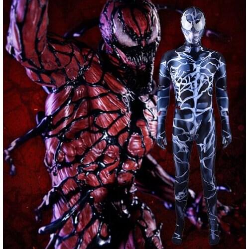 Carnage Cosplay Costume Lycra Spandex Superhero Zentai Suits Halloween Costume Superhero Carnage Costume For Adult Kids