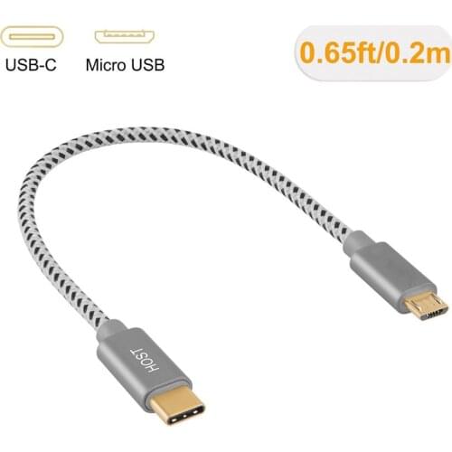 Short Type C USB-C To Micro USB Cable 0.2m USB C to Micro USB OTG sync data charging cable for Samsung xiaomi macbook pro