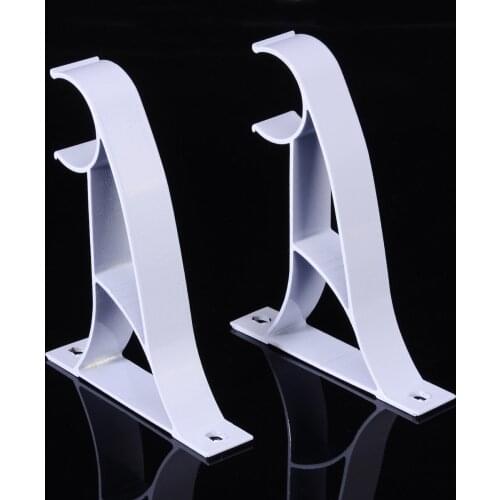 1Pair Curtain Rod Bracket without Drilling Fixtures Hang Curtain Rod Holders Tap for Window Decoration Curtain Rod Bracket