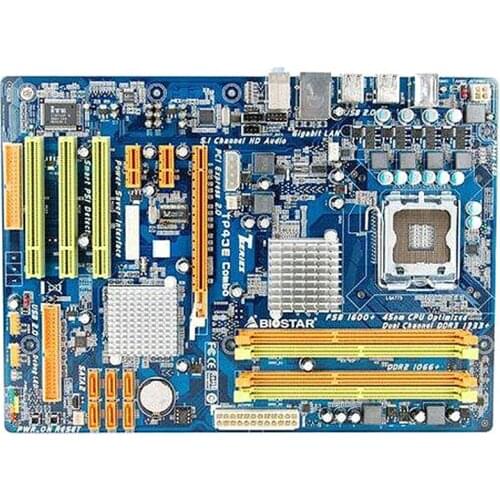 For BIOSTAR TP43E Combo Original Used Desktop Motherboard P43 LGA 775 DDR2 8G SATA2 USB2.0 ATX