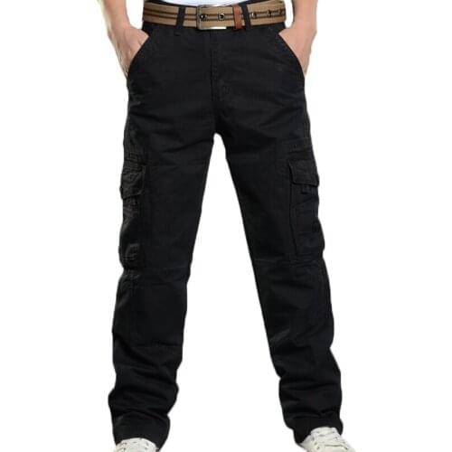 Cargo Pants Men Casual Loose Multi Pockets Pants Pantalon Homme Male Streetwear Military Tactical Cotton Trousers Men Clothes