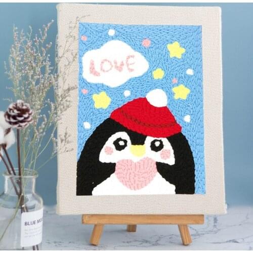 DIY Adults Craft Crafts Kits Kids Needlework Creativity Embroidery Cartoon 3D Poking Stitching with Hoop Frame Modern Sewing