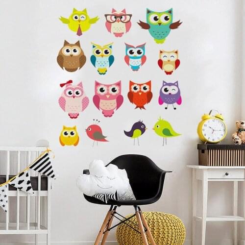 Jungle Forest Tree Animal Owl Monkey Bear Deer Wall Stickers Kids Baby Nursery Rooms Bedroom DIY Wall Decal Home Decor Mural