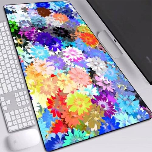 2020 New Beautiful Mouse Pad Large Non-slip Rubber Flowers Painting Gaming Mouse Pad PC Laptop Desk Mat Pad Keyboard Pad