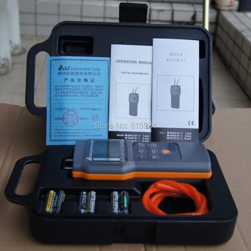 Handheld Digital Differential Pressure Meter Gauge Manometer Range 103.42KPa 15PSI 11 Units Selection Memory 99 Points AZ82152
