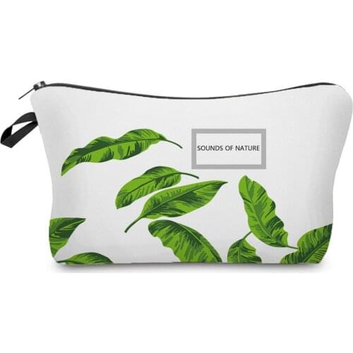 Casual Printed Green Leaf Cosmetics Organizer Bag Hot Sale Storage Bags for Women Waterproof Womens Makeup Bag Toiletry Bags