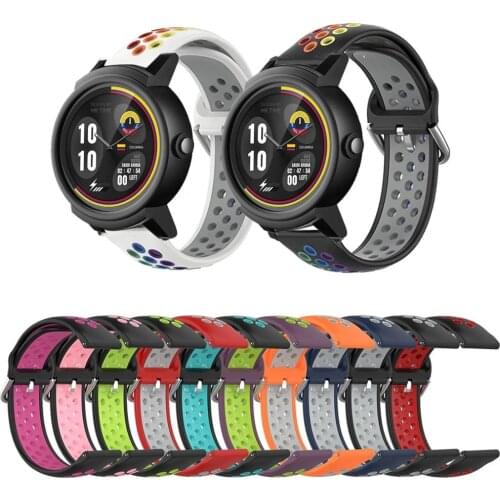 Rainbow Watchband For Ticwatch E2 S2 Silicone Breathable Sport Bracelet For Ticwatch 2 E Smart Watch Waterproof Soft Wrist Strap