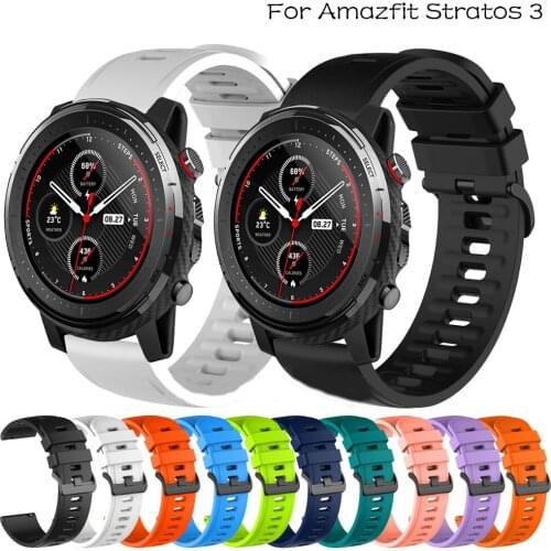 22MM Soft Silicone Replacement Strap For Xiaomi Amazfit Stratos 3 2/2S Smart Watch Band For Amazfit GTR 47MM 2E/GTR 2 Bracelets