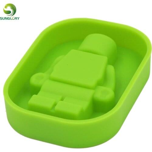 Silicone Robot Ice Mold Ice Cream Tools Ice Cream Tubs Trays Silicone Cake Mold Chocolate Mould Bar Ice Cream Maker Baking Tools