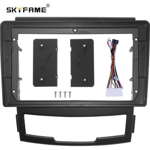 SKYFAME Car frame cable Kits Fascia Panel For SSANGYONG Korando 2011-2013 Android Big Screen Audio Dash Panel Frame Fasica