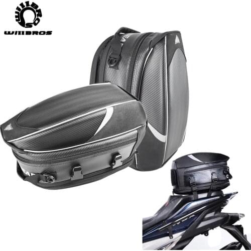 Motorcycle Back Seat Bag Waterproof Durable Rear Moto Seat Bags Motorbike Scooter Motocross Riding Street Motor Black Backpacks