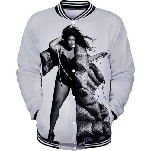 Hoodies &Sweatshirts Raper Lizzo back 3d Printed Baseball uniform stranger things solid
