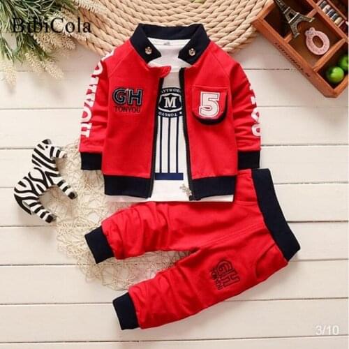 Spring Autumn baby boys clothing set Fashion Coat Jacket+ T Shirt+pants 3 Pcs Newborn Sport Suit Infant Boys Clothes