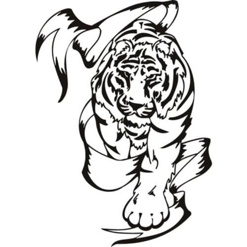 14.3X20CM TIGER And Banner Wild Hunter Tribal Animals Vinyl Car Sticker Motorcycle Decals S6-2294
