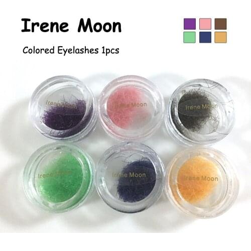 1pcs Colorful Individual False Eyelashes Extension Bulk Fake Eyelash C curl 0.15mm Thickness 10mm length Rainbow Loose Lashes