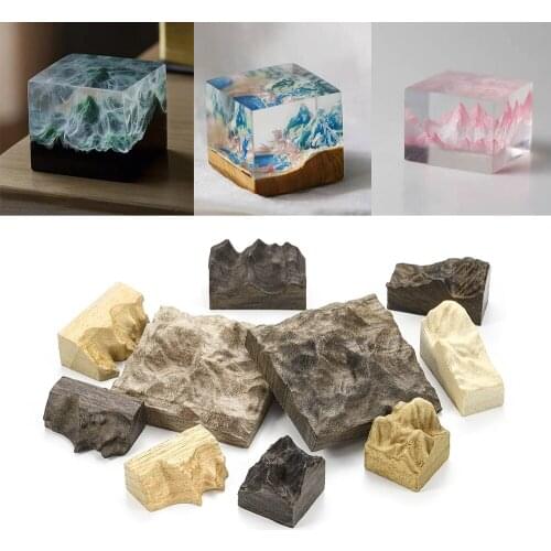 1Pcs Crystal Sandalwood Simulation Snow Mountain Epoxy Resin Mold Mountain Model Mold Peak Wood Tumor Mould DIY Pendant Supplies