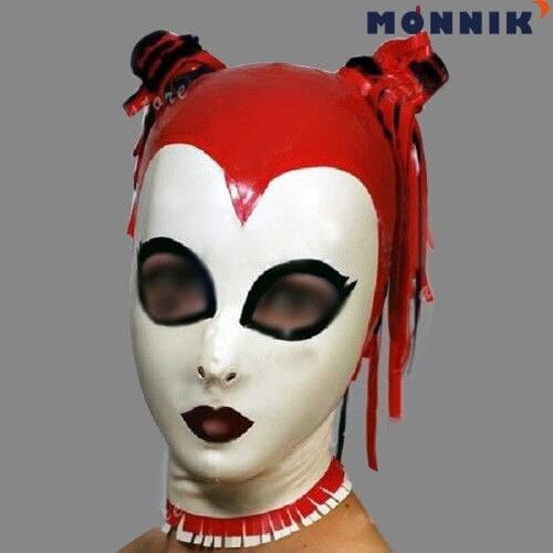 MONNIK latex100% Latex Rubber Mask Masque Fashion Cosplay Unique Maske Red Latex mask