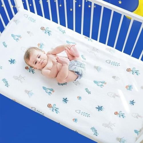 100% Organic Cotton Crib Fitted Bed Sheets 130x70cm Soft Baby Bed Cover Baby Bed Mattress Protectors for Baby Cribs Cots