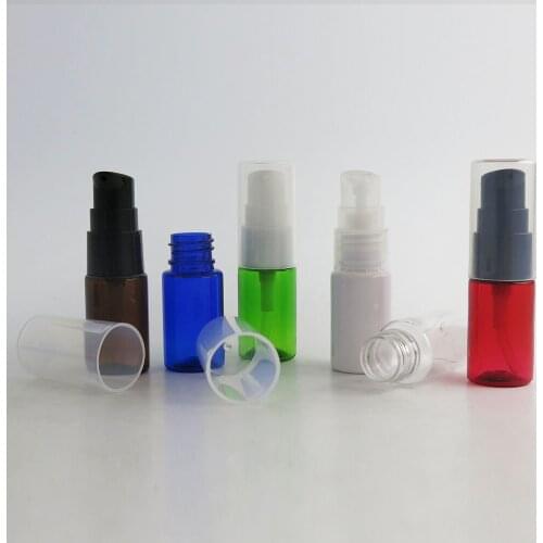 100 x 10ml Mini Cute Empty PET Lotion Pump Bottle 1/3OZ 10cc Small Travel Empty Plastic Shampoo Cream Containers