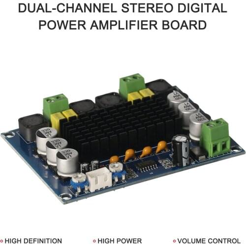2 channel Stereo Digital Audio Power Amplifier Board Audio Amplification Module, High Power Stereo AMP Module for Car Vehicle