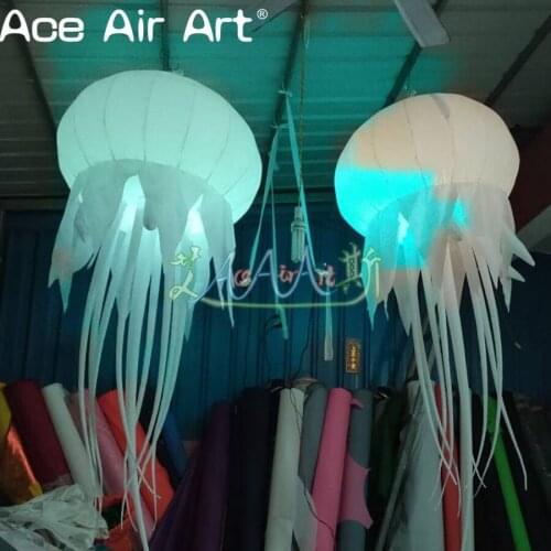 2 Pcs Customized new product inflatable jellyfish model,LED lights inflatable Jelly fish replica for bar,clubs and parties