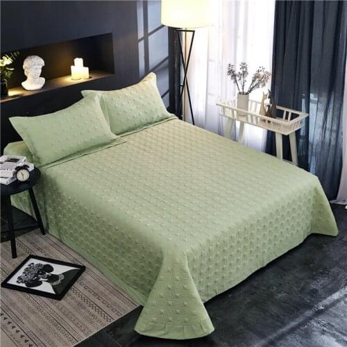 2019 new products 100% cotton quilting Bedspread Fitted Sheet Pillowcases Cotton 2/3 pcs Solid Bedding