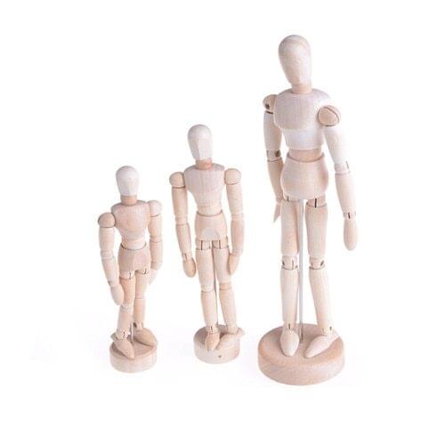 4.5 5.5 8 inch NEW Artist Movable Limbs Male Wooden Toy Figure Model Mannequin bjd Art Sketch Draw Action Toy Figures