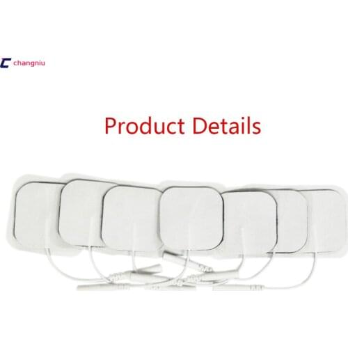 Freeshipping 100pcs/lot Tens Machine Electrode Pads with cable for full body massager pulse therapy machine pad 4*4cm