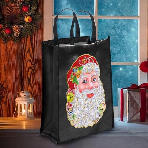 5D Diamond Painting Handbag DIY Mosaic Drill Eco-friendly Shopping Bags Foldable Canvas Bag Home Organizer Craft Handbag Gift