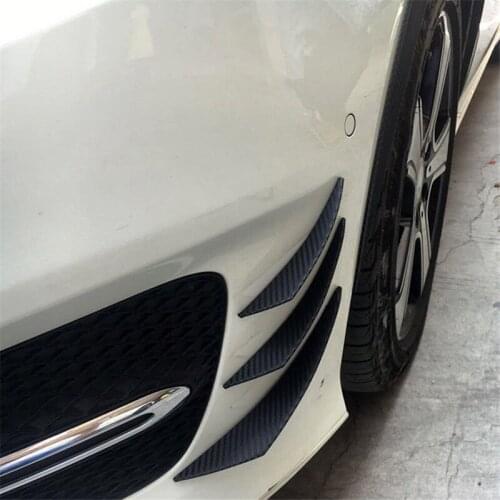 6Pcs Universal Carbon Fiber Look Car Front Bumper Fins Spoiler Wing Lip Splitter M8617