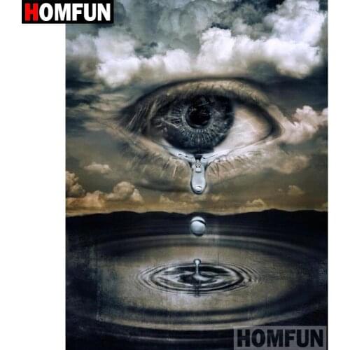 HOMFUN 5D DIY Diamond Painting Full Square/Round Drill "Eye tears" 3D Embroidery Cross Stitch gift Home Decor A02350