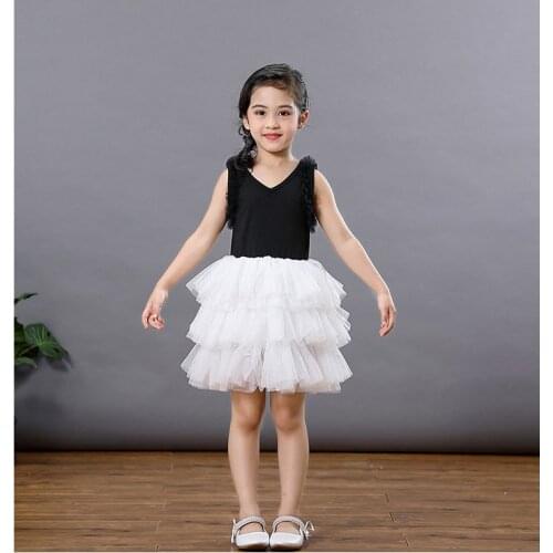 Spring Fashion Girls Tutu Dance Party Dress Sleeveless Ruffle Dress Children Clothes For Birthday Wedding Summer Kids Vestidos
