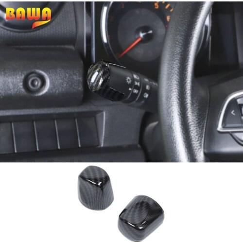 BAWA ABS Carbon Fiber Pattern Turn Signal/Wiper Control Lever Decoration Cover For Suzuki Jimny 2019-2021 Exterior Accessories