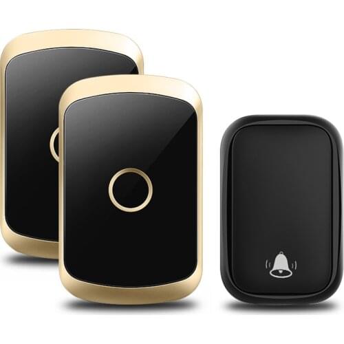 CACAZI Self Powered Wireless Waterproof Doorbell No Battery US EU UK Plug Smart Door Call Bell Chimes 1 2 Button 1 2 Receiver