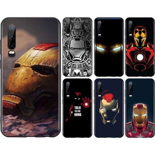 Marvel Iron Man Mech For Huawei P50 P40 P30 P20 P10 P9 P8 Lite E Pro Plus Lite Mini 2019 2017 Black Soft Phone Case