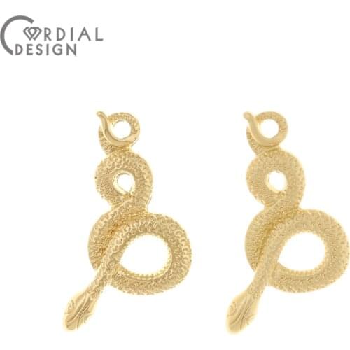 Cordial Design 100Pcs 20*30MM Jewelry Accessories/DIY Earring Charms/Hand Made/Jewelry Findings & Components/Snake Shape/Pendant