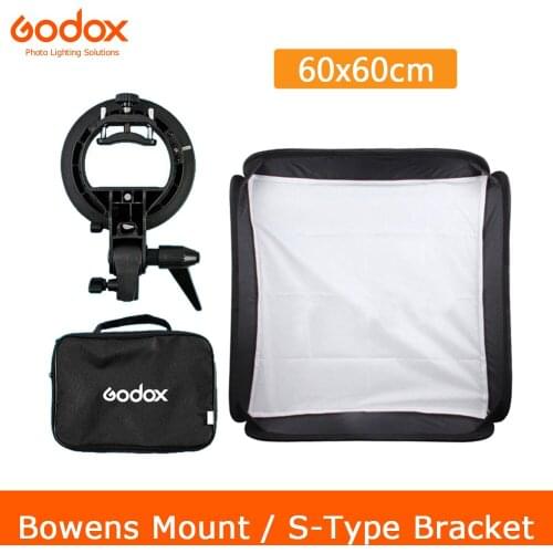Godox 60x60 cm Softbox Kit Flash Diffuser + S-type Bracket Bowens Holder for Canon Nikon Flash Speedlite 60*60 cm Soft box