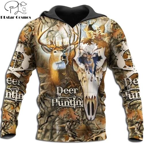Animal Hunting Deer Skull Broken 3D Printed Hoodies Harajuku Fashion Sweatshirt Unisex Casual Pullover sudadera hombre DW073