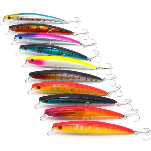 10 pcs/lot 11.5cm 11.1g High Artificial Baits Fishing Lure Minnow Pesca Minnow Lures Bait Swimbait Crankbait 3D Fish Eyes