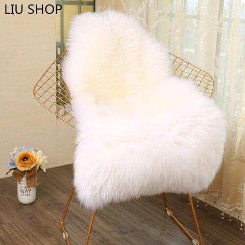 LIULong Faux Fur SHEEP RUG Artificial Skin Fluffy Chair Seat Sofa Cover Carpet Mat Area Rug Living Bedroom Home Decoration White