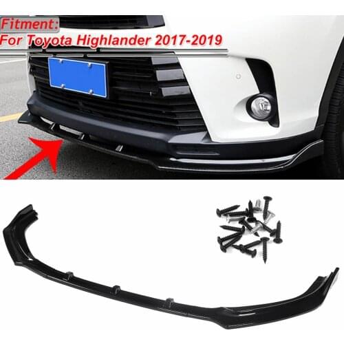 3PCS Car Front Bumper Splitter Lip Diffuser Bumper Lip Deflector Lips Body Kit Spoiler For Toyota For Highlander 2017 2018 2019