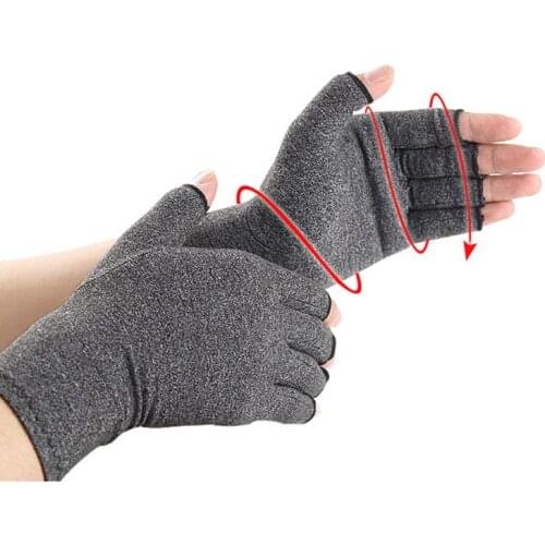 Compression Gloves Half Finger Arthritis Gloves Cycling Fitness Relief Hand Pain Pressure Gloves Therapy Join Fitness Gloved