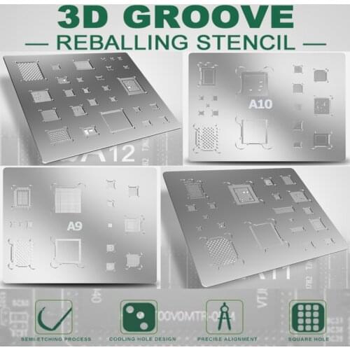 BEST 3D BGA steel net A8 A9 A10 A11 A12 for iphone 6 6P 7 8 8P X XR Directly Heated mobile phone BGA IC Reballing Stencil